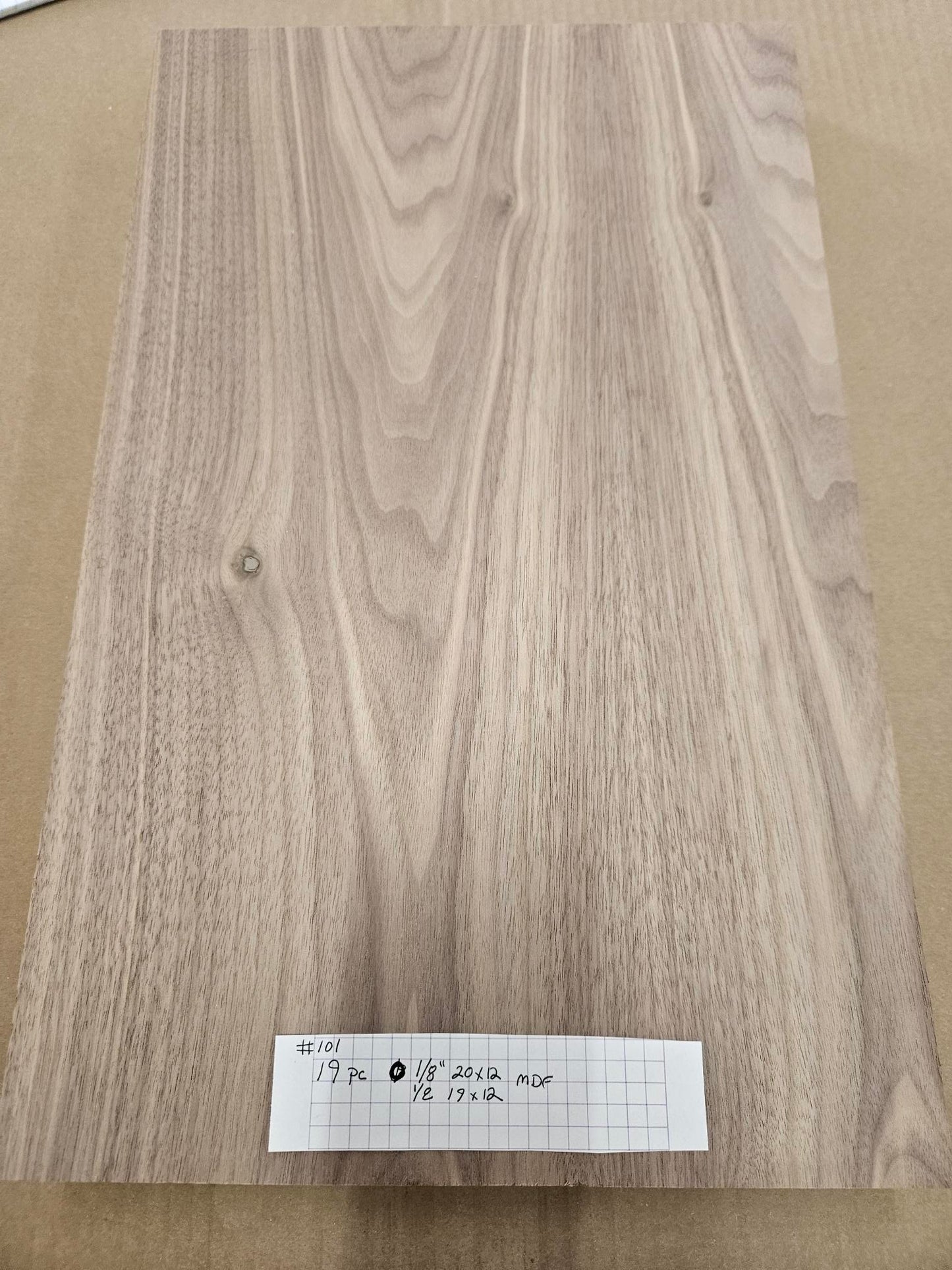 Stock #101 1/8" walnut MDF laser panel